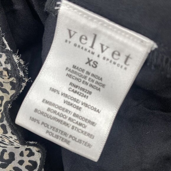 VELVET Graham & Spencer Size XS Sheer Aubrey Leopard Print Dress Long Sleeve - Picture 14 of 15